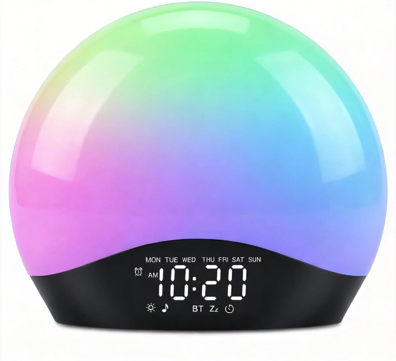 JALL Sunrise Alarm Clock for Bedrooms with White Noise Sound Machine, Wake Up Light Alarm Clocks for Heavy Sleepers & Kids, Dual Alarms, Nightlight, Sleep Timer, Bluetooth Speaker, Hatch-Style