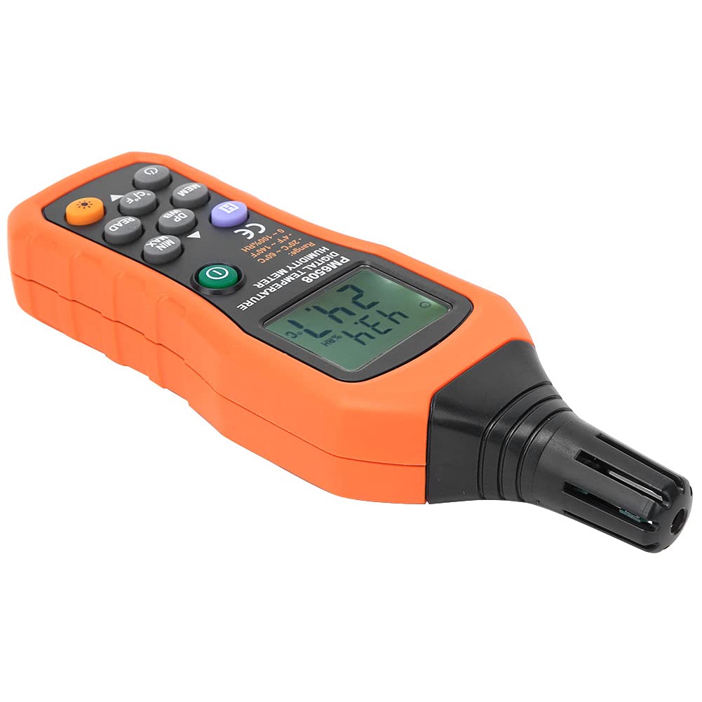 Digital Humidity and Temperature Meter MS6508 Handheld Portable Thermometer Humidity Gauge Meter Monitor with Dew Point and Wet Bulb Backlight LCD Display for Daily Life Industry Agriculture