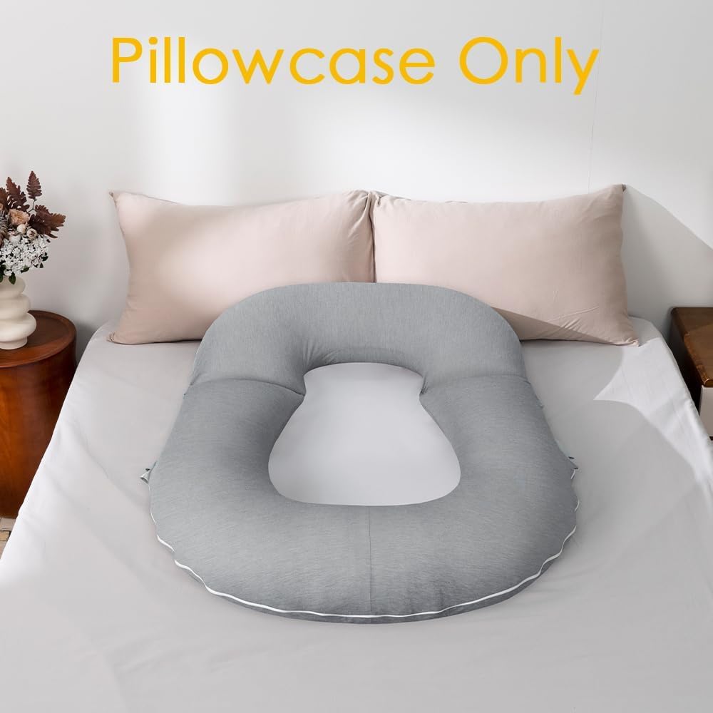 INSEN Reading Pillow Cover, Cooling Tencel, Rock Grey (Cooling Tencel-Rock Gray)