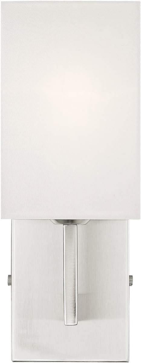 Livex Lighting 51101-91 Transitional One Light Wall Sconce from Hollborn Collection in Pwt, Nckl, B/S, Slvr. Finish, Brushed Nickel