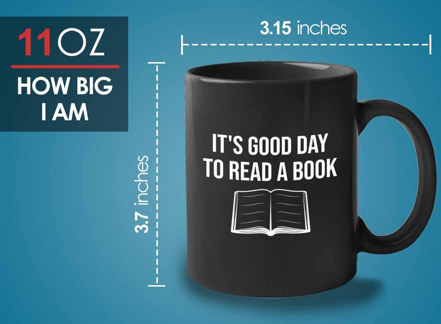 Bubble Hugs Writer Coffee Mug 11oz Black - It's good Day to read a book - Reading Book Lover for Bookworm Bibliophile Librarians Author Readers Bookish