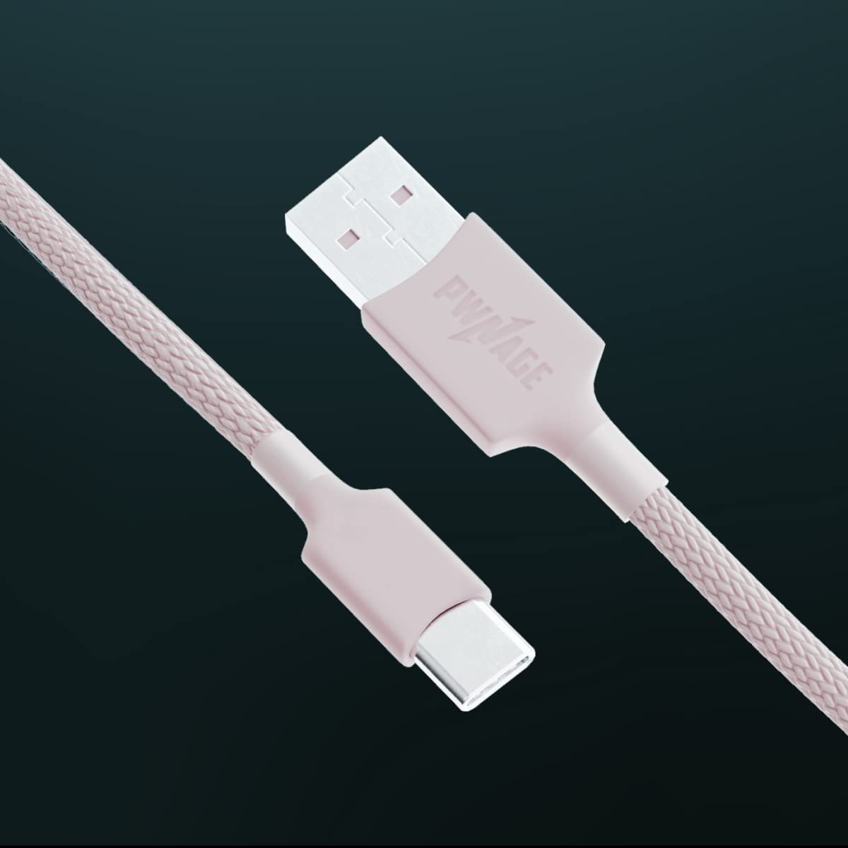 PWNAGE Ultra Custom Coiled Aviator USB C Cable for Gaming Keyboard, Double-Sleeved Mechanical Keyboard Cable with Detachable Metal Aviator, 1.8M USB-A to USB-C, Pink Color (Pink)
