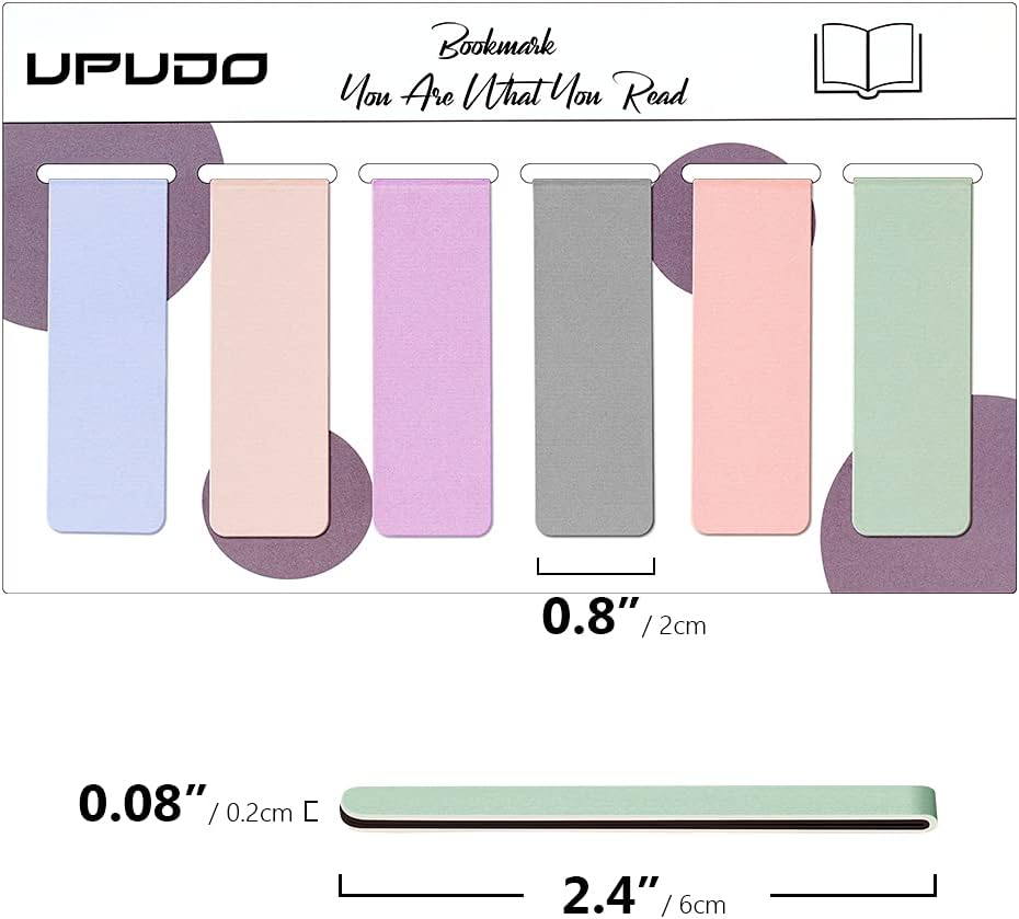 UpUDo 12 Pack Magnetic Bookmark, Book Marker Clip for Teachers, Students, Book Lovers, Printing on 2 Side