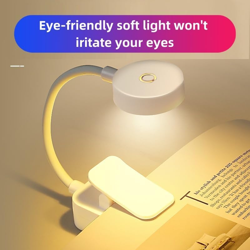 4 Pack Book Light Bulk for Reading in Bed， 3 Color Temperature Reading Light，Adjustable Brightness，Clip on to Book for Reading at Night (White, 4 Pack)