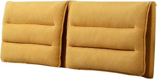 Upholstered Headboard Bed Backrest Cushion Bedside Pads Back Support Pillow Four-Layer Structure Easy to Install 6 Colors 7 Sizes (Color : Blue Size : 155x60cm) (Yellow 185x60cm)