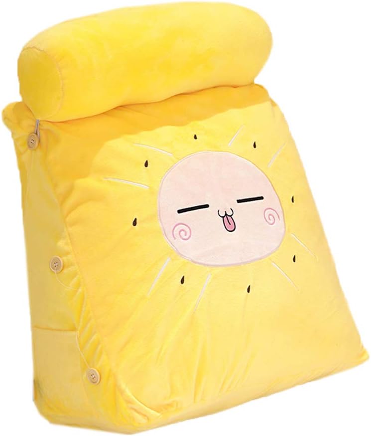 Cartoon Adjustable Back Wedge Cushion Neck Support Soft Reading Pillow Backrest Triangle Back Cushion Sofa, Bed & Office Chair Rest Pillow Lumbar Waist Cushion (Pineapple, 45×20×50CM)