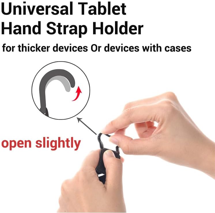 Security Hand-Strap for 6-8" Kindle eReaders Fire Tablet - Kindle/Kobo/Voyaga/Lenovo/Sony Kindle E-Book Tablet, High-Elasticity Versatile Hand Strap Lightweight Finger Grip Holder,Black