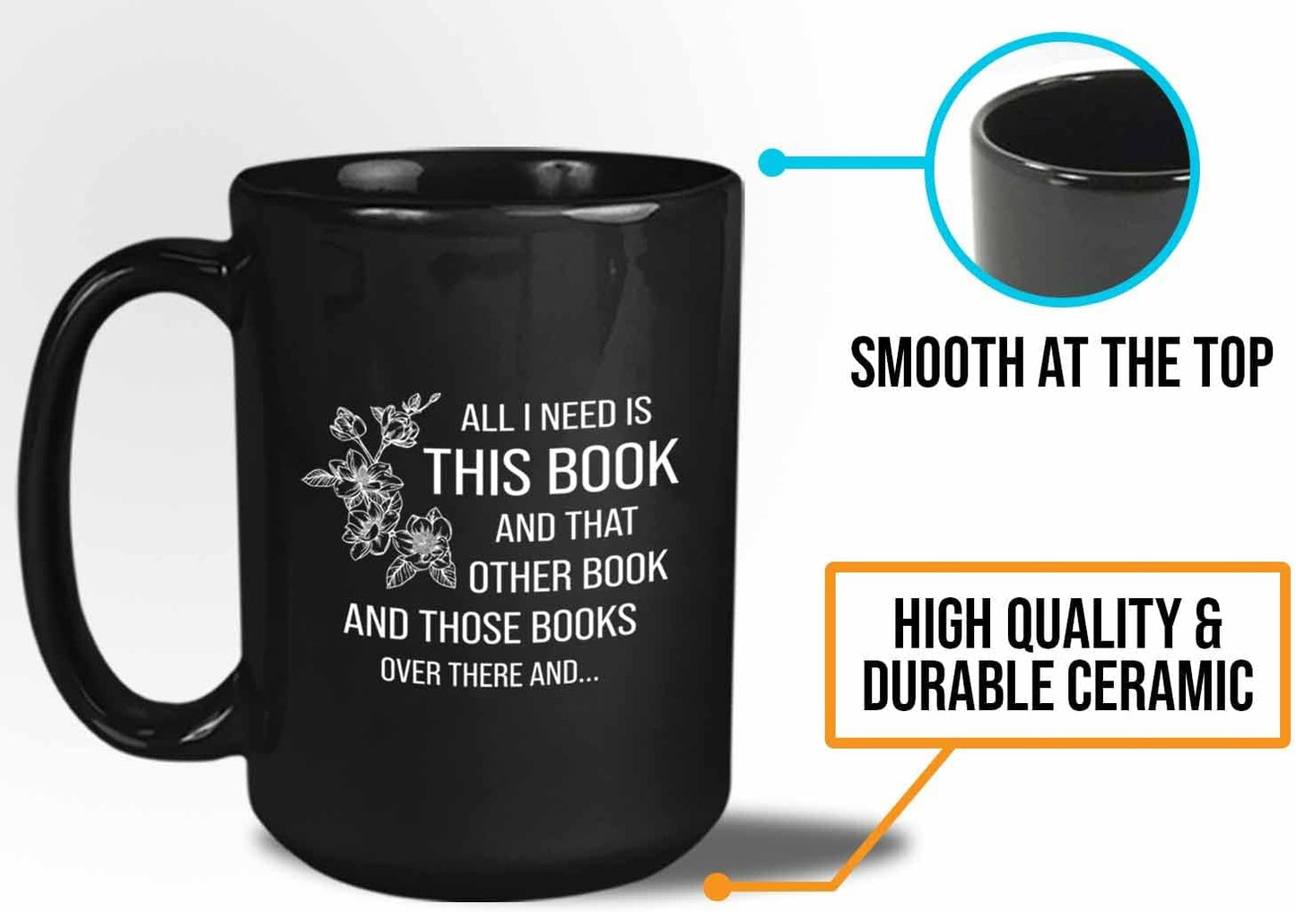 Bubble Hugs Book lovers Coffee Mug 15oz Black - I Need This Book - Author Writer Library Editor Introvert Lovers Cat Chill Relax Bookworm Reading