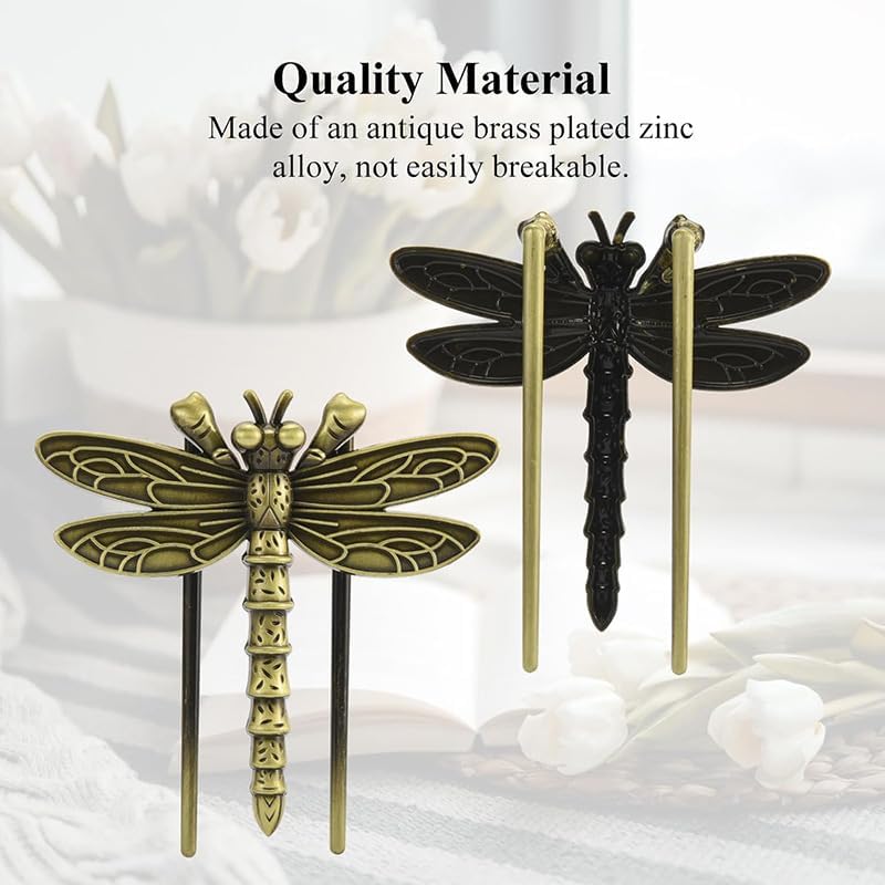 Vintage Book Page Holder Metal Dragonfly Book Clips Bookmark Free Your Hands Book Marker Clip Effortlessly Hold Open While Reading Writing Gift for Book Lovers, Writers