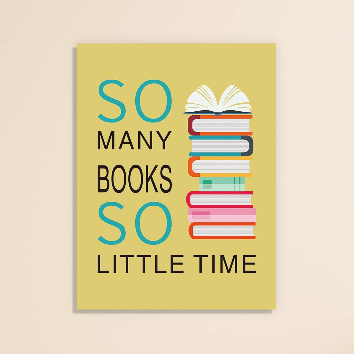 CHDITB Read Book Classroom Decor, Inspirational Quotes Reading Wall Art Print For Kid, 12x16 Inches Colorful Motivational Books Educational Canvas Wall Art For Library Reading Room School Wall Decor