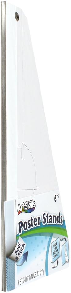 ArtSkills PA-1262 10" Easel Back Peel and Stick Poster & Project Stands, 6 Count, 10 Inch
