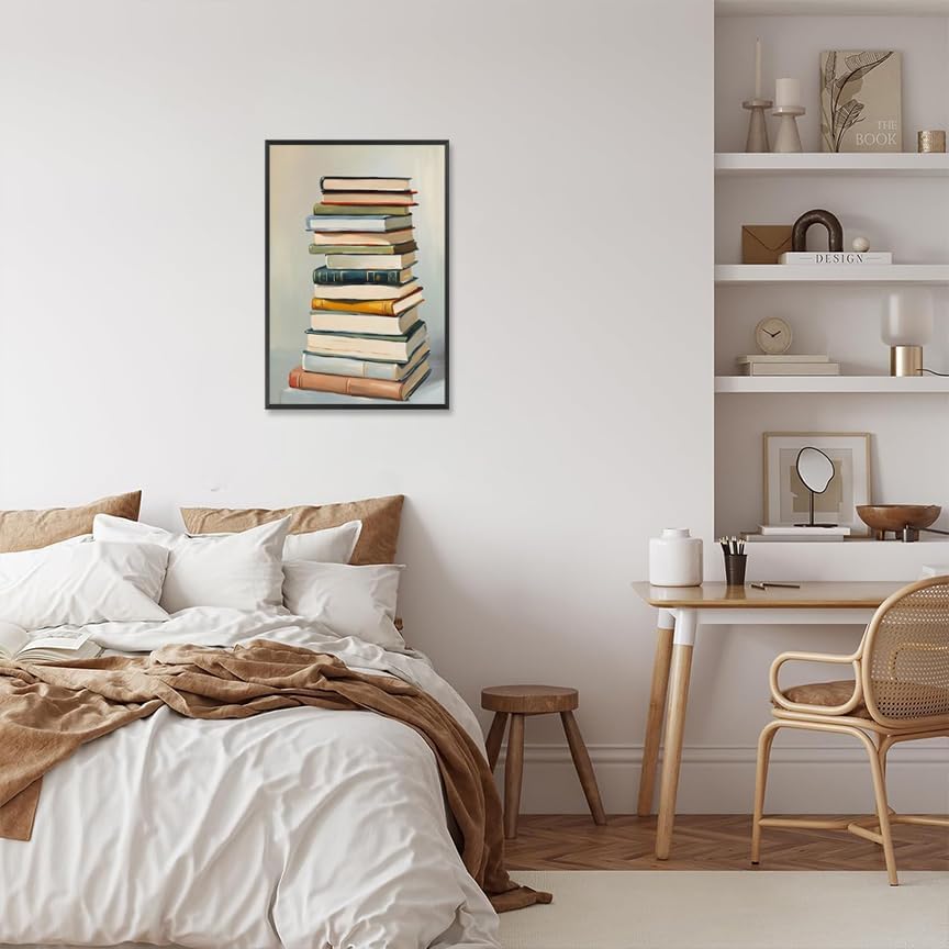 Vintage Book Posters Aesthetic Reading Book Canvas Wall Art Minimalist Preppy Inspirational Bookish Bookworm Prints Painting For Living Room Bedroom Library Wall Decor 12x16in Unframed