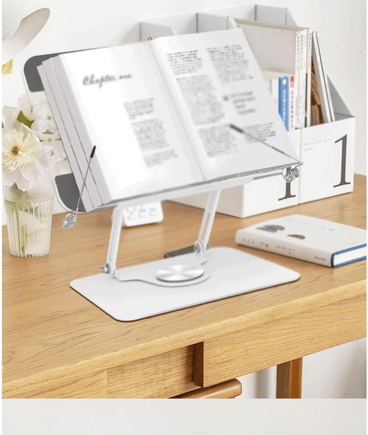 360 Degree Rotating Reading Stand Desktop Carbon Steel Adjustable Student Tablet Notebook