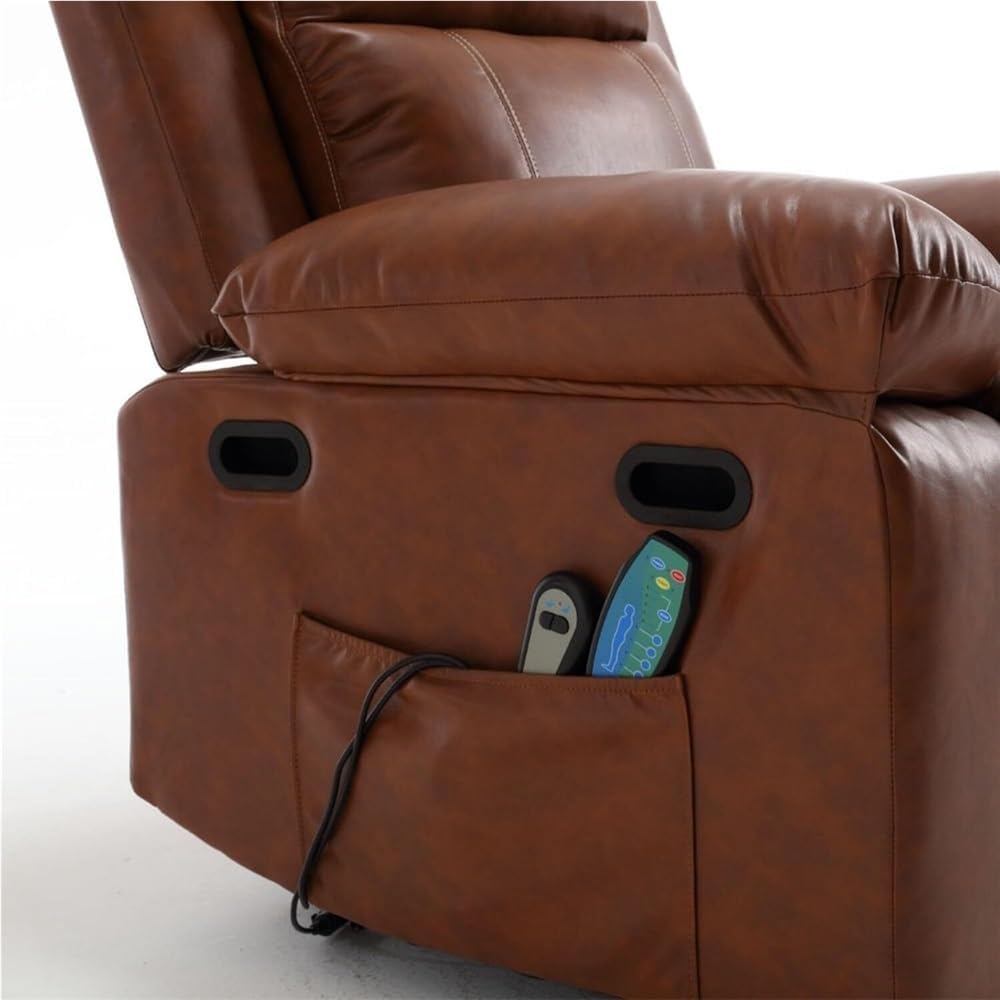 Power Lift Recliner with Heat & Massage, Overstuffed Electric Chair with USB Port, Cup Holders, Side Pocket & Remote – Heavy-Duty Comfort Recliner for Elderly & Adults