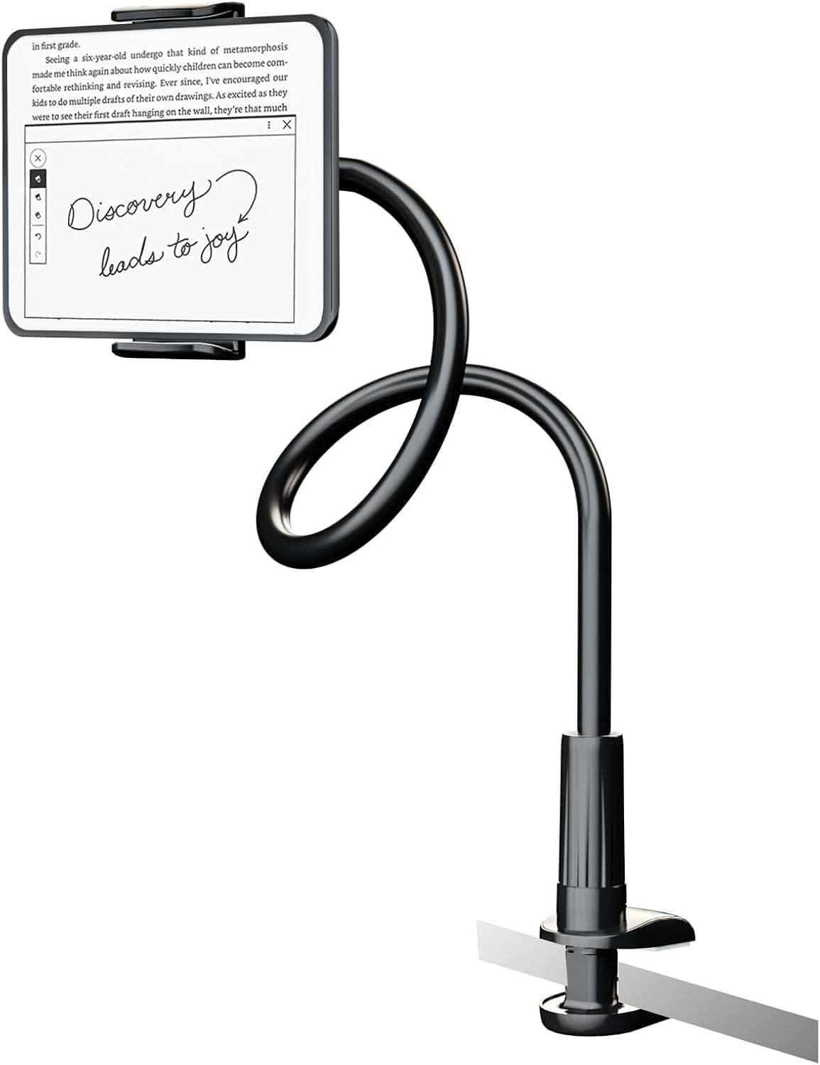 Gooseneck Kindle Tablet Holder Stand Adjustable Arm Mount for Reading in Bed Hands Free Kindle Paperwhite Accessories for iPhone, iPad,Tablet, Switch