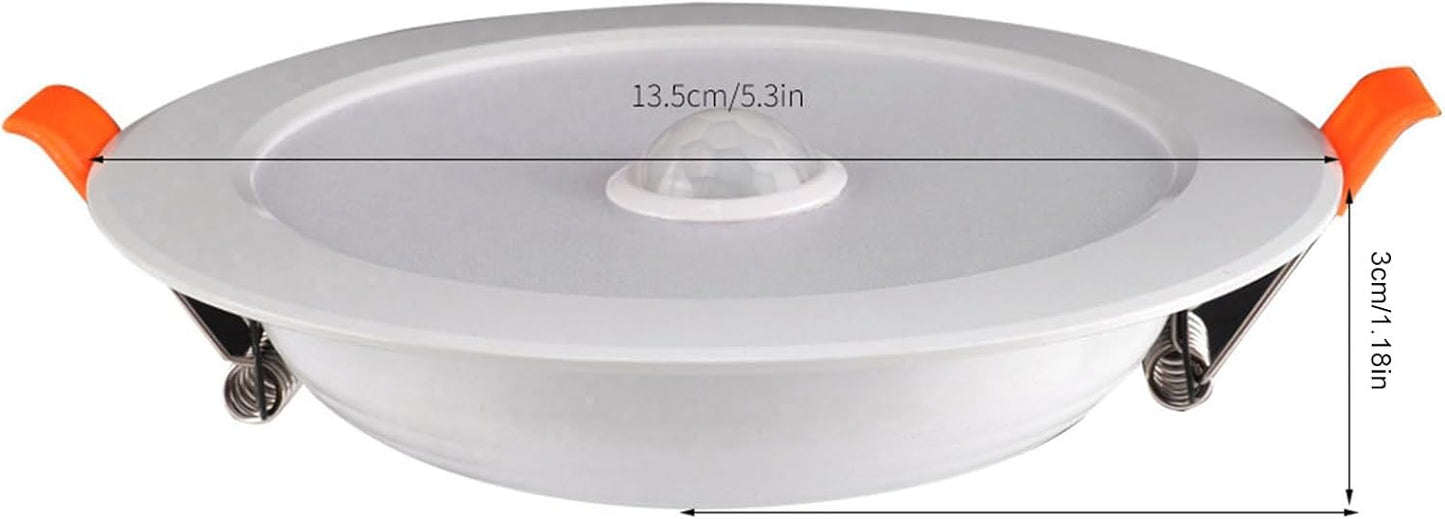 Zerodis LED Ceiling Light Downlight ClosetoCeiling Lights Sensor Recessed Lamp for Home Indoor Energysaving Control System 12W AC85‑265V LED Ceiling Downlight Human Body (Warm White)