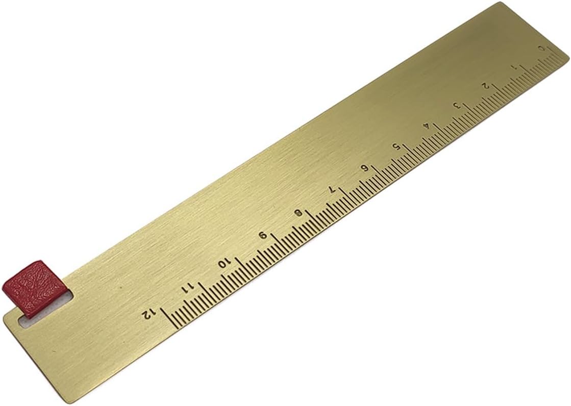 2Pcs Brass Ruler Bookmark Gold Metal Copper Bookmarks for Book Lovers Journal Men Women Present(5.9 Inch)