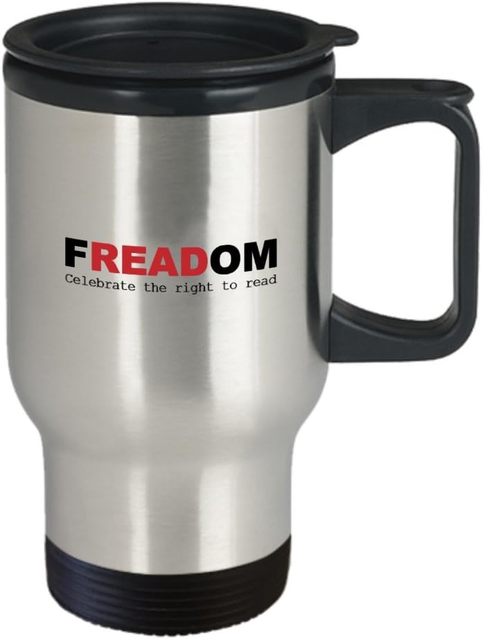 Book Lover Travel Mug - Celebrate Reading - Stainless Steel 14oz