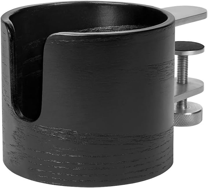 Desk Cup Holder 1Pack (Black), Table Edge Clamp Cup Holder for Home Office Desk, Gaming Desk Accessories, Computer Desk Accessories, Anti-Spill Cup Holder