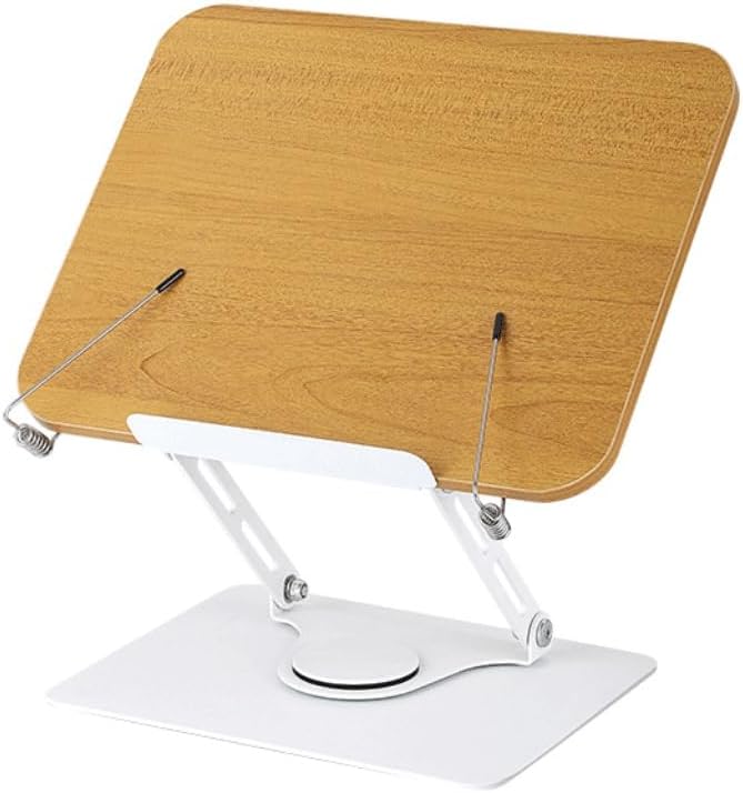 Rotating Woodgrain Reading Stand Learning Multi Functional Elevating Notebook Support