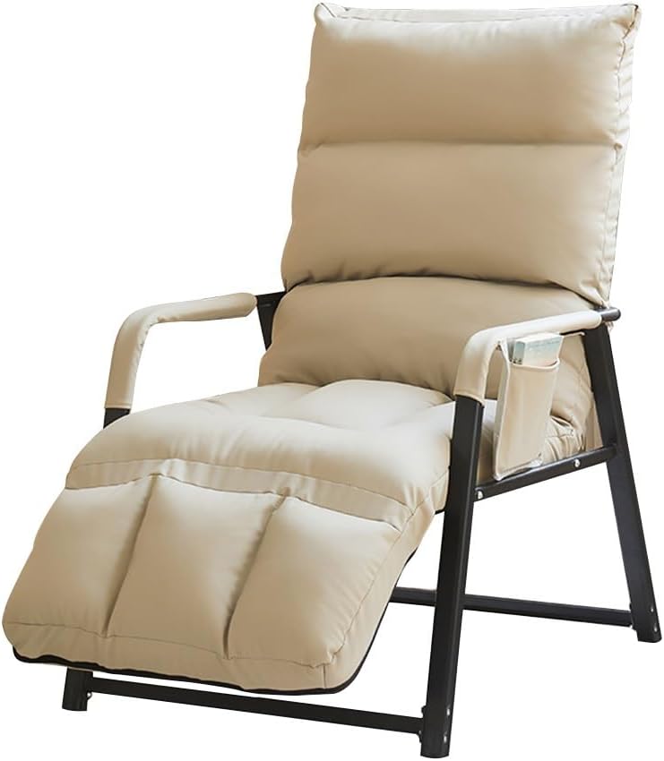 Recliner Lunch Break Lazy Chairs Armchair Adjustable Back and Footrest,Reading Chair Computer Chair Ergonomic Lounge Chair Reclining Sofa Chair(White)