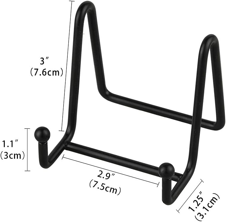 Artliving Plate Stands for Display - Iron Easel Stand Plate Holder Display Stand Picture Frame Stand for Pictures | Photo|Decorative Plate |Dish | Tabletop Art - 3 inch-Black