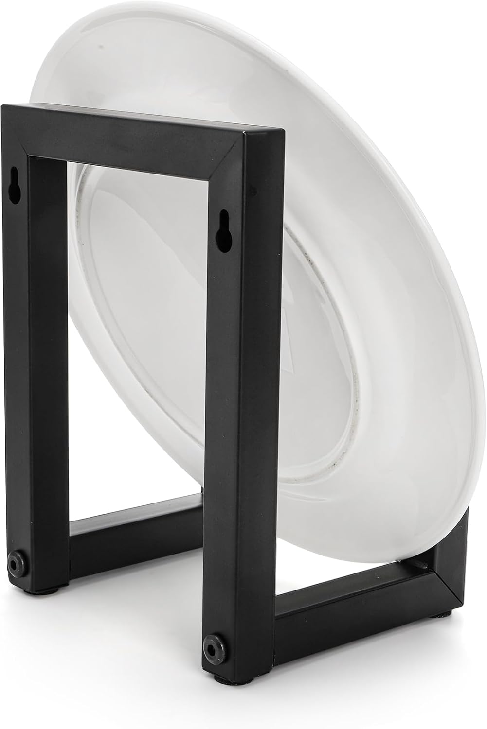 2 Pack Large Plate Stands, 8" Tall Picture Stands for Display, Industrial-Style Metal Wall Mount Photo Frame Holders, Heavy Duty Black Tabletop Easels for Pictures, Books, Platters, Artworks