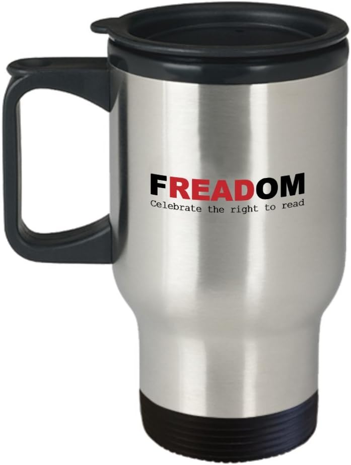 Book Lover Travel Mug - Celebrate Reading - Stainless Steel 14oz