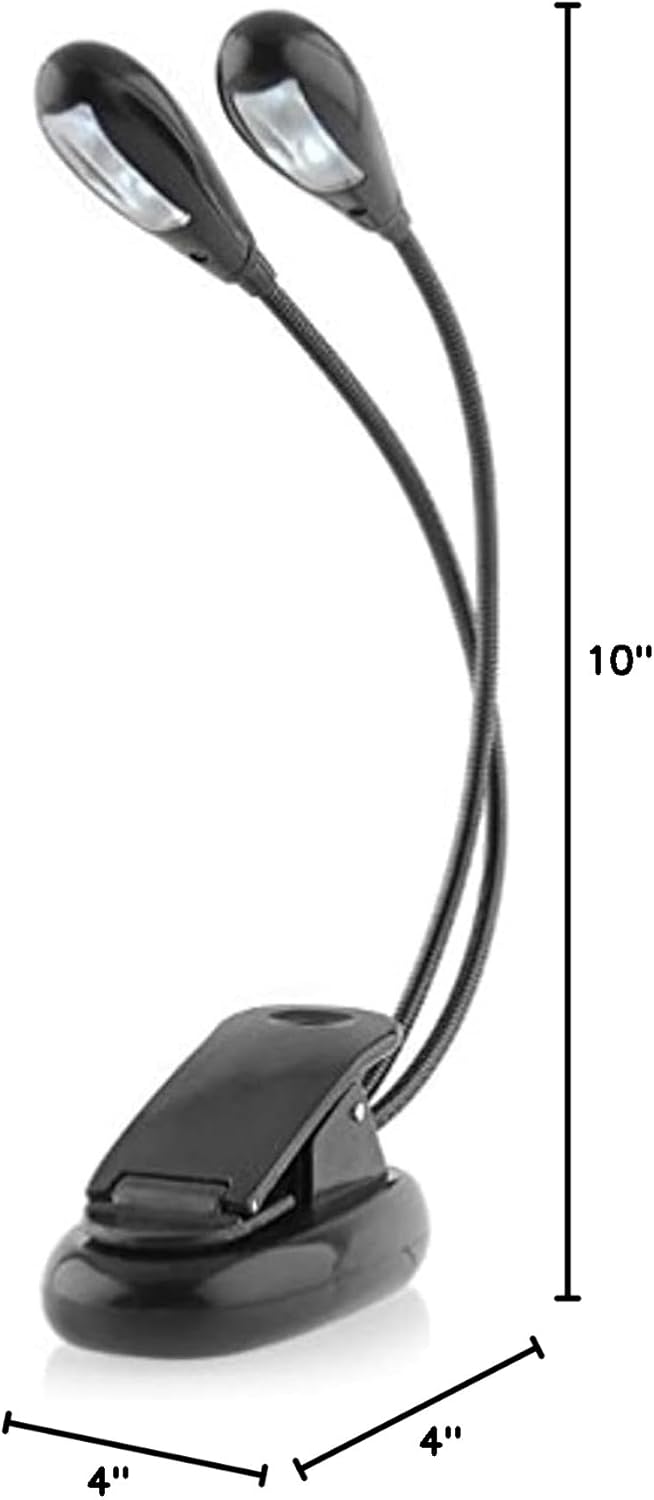 Music Stand Light/Led Book Reading Light/USB and Battery Operated Light/Portable Lights for Piano Travel E-Reader & Bed Headboard-Eye Friendly with Dual Arms