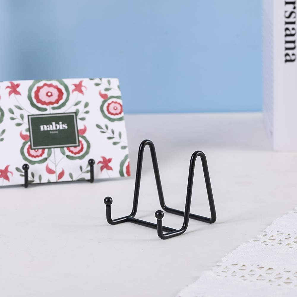 Artliving Plate Stands for Display - Iron Easel Stand Plate Holder Display Stand Picture Frame Stand for Pictures | Photo|Decorative Plate |Dish | Tabletop Art - 3 inch-Black