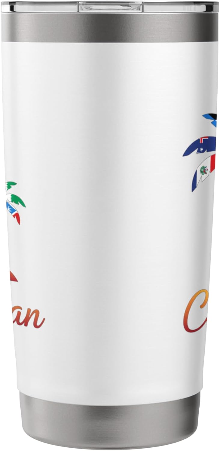 Caribbean Palm Island Kids Vacation Travel Tropical Latino Stainless Steel Insulated Tumbler