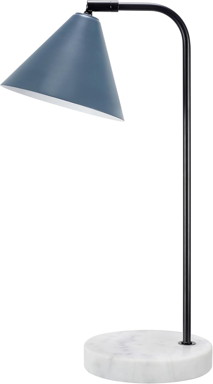 Aspen Creative 40249-56-2, 19-3/4" H Table Lamp Black Body w/White Marble Base, Size: 10-1/4" L x 7-1/4" W x 19-3/4" H, E26 Socket, Set of 2
