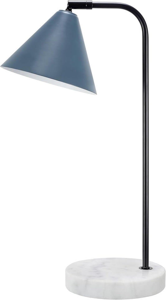 Aspen Creative 40249-56-2, 19-3/4" H Table Lamp Black Body w/White Marble Base, Size: 10-1/4" L x 7-1/4" W x 19-3/4" H, E26 Socket, Set of 2