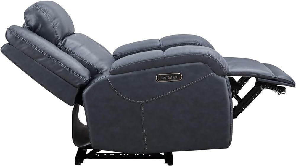 Electric Leather Recliner Sofa for Adults with Adjustable Headrest, USB Charging Ports, Plush Power Recliner Chair for Living Room, Home Theater, and Gaming Seating, Comfortable Ergonomic Design