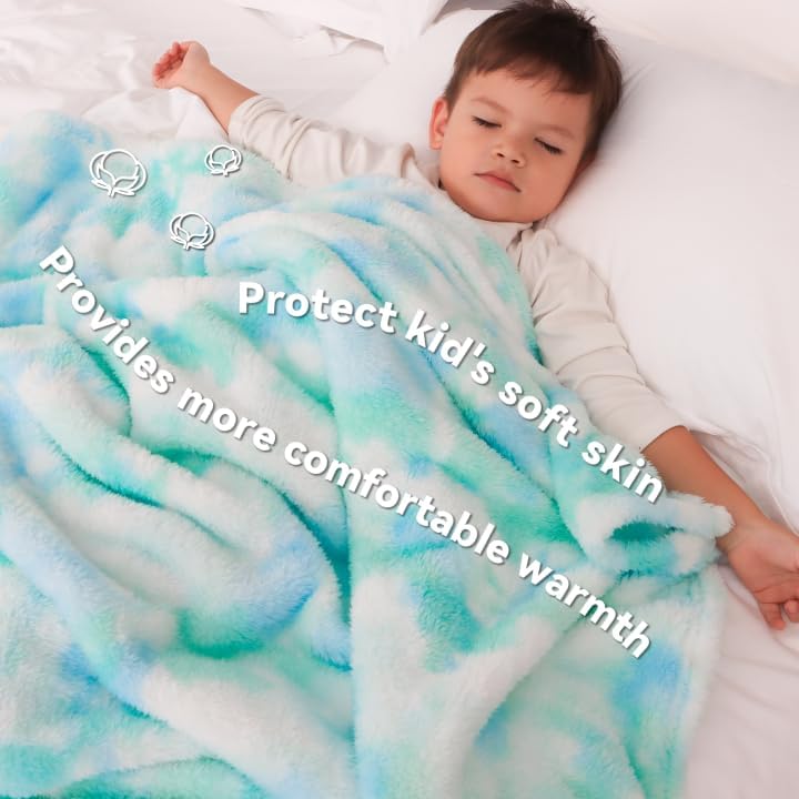 Fleece Blanket Green Throw Blanket - 300GSM Throw Blanket for Couch Soft Fuzzy Plush Cozy Blankets, Spring Home Decor