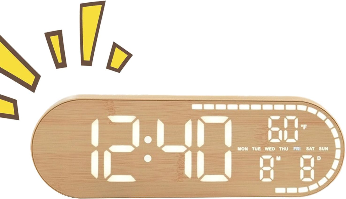 Alarm Clock, Weather Reading Screen, Battery Powered Hub, Auto Dimming Light Sensor, Improves Time Management Level, Seniors Assisted Hardware, Wide Rectangular Sizing Fits Kitchen Bathroom