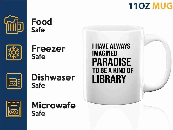 Book Lover Coffee Mug 11oz White -imagined paradise - Book Lovers Gifts Book Reader Gifts Book Club Gifts Book Reading Cup Reading Gifts