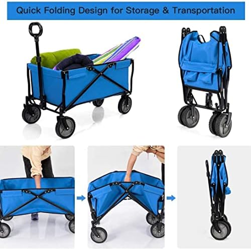 Portable Camping Cart,Outdoor Coapsible Utility Wagon Heavy Garden Portable Hand Cart for Outdoor Beach Garden ping Camping Picnic