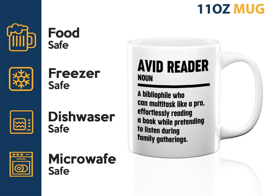 Book Lover Coffee Mug 11oz White - Effortlessly Reading - Book Lover Gifts For Women Book Club Book Lovers Gifts Bookworm Book Reader Gifts