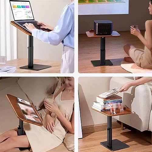 Adjustable Book Stand - Hands-Free Upright Wooden Cookbook Holder | Height & Angle Adjustable Book Rest for Desktop Reading | Book Stand Height Adjustable (Brown) (Brown)