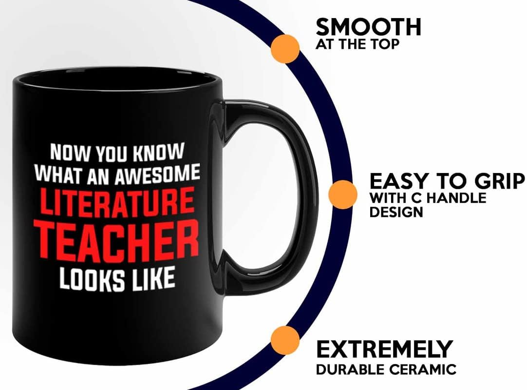 Subject Teacher Coffee Mug 11oz Black - literature teacher looks - Reading Teacher English Classroom Metaphors Literal Books Lover Language Grammar
