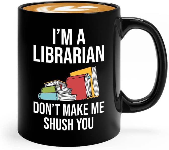 Book Lover Coffee Mug 11oz Black - make me shush you - Birthday Gifts for Readers Gifts for Book Lovers Girls Book Club