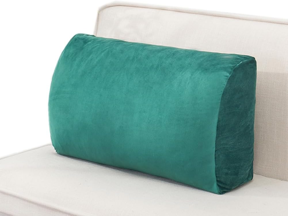 Sofa Lumbar Support Pillow Soft Couch Waist Cushion Bed Reading Backrest Pillow Office Chair Ergonomic Lumbar Pillow (Blackish Green, 65×45×17cm/25.59"×17.7"×6.69")