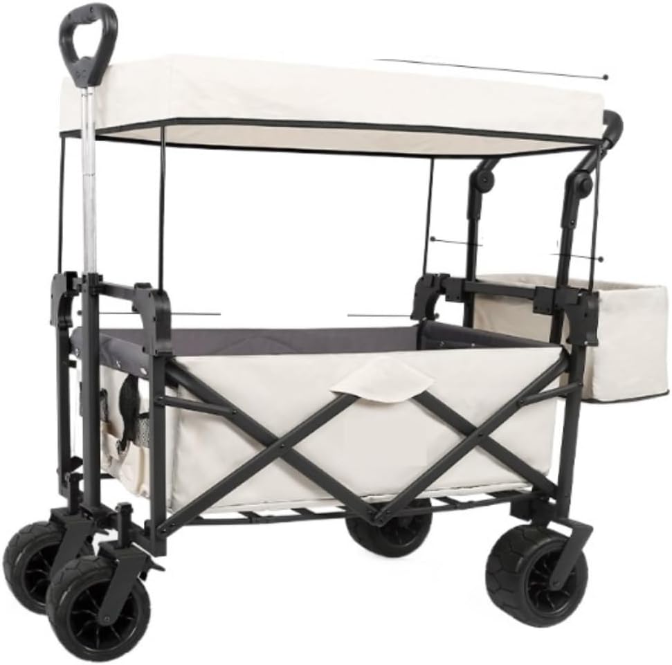 Portable Camping Cart,Outdoor Folding Camping Beach Wagon Cart with Removable 600D Oxford Cloth and Wheels Portable Garden Festival Trolley