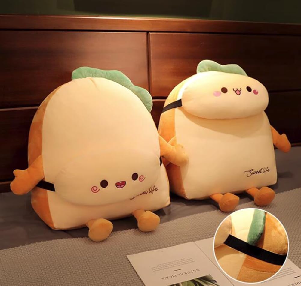 Funny Plush Bed Backrest Pillow Cute Reading Back Pillow Sofa Lumbar Support Pillow Back Cushion Reclining Pillow (Shy Pattern, 50×40×20cm/19.7"×15.7"×7.87")