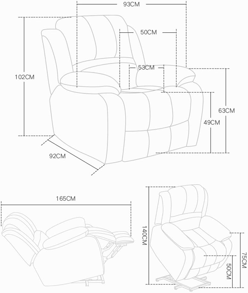 Electric Power Lift Recliner Chair for Elderly Home Theater Seating for Living Room Ergonomic Lounge Chair with Massage Sofa Reading Chair Single
