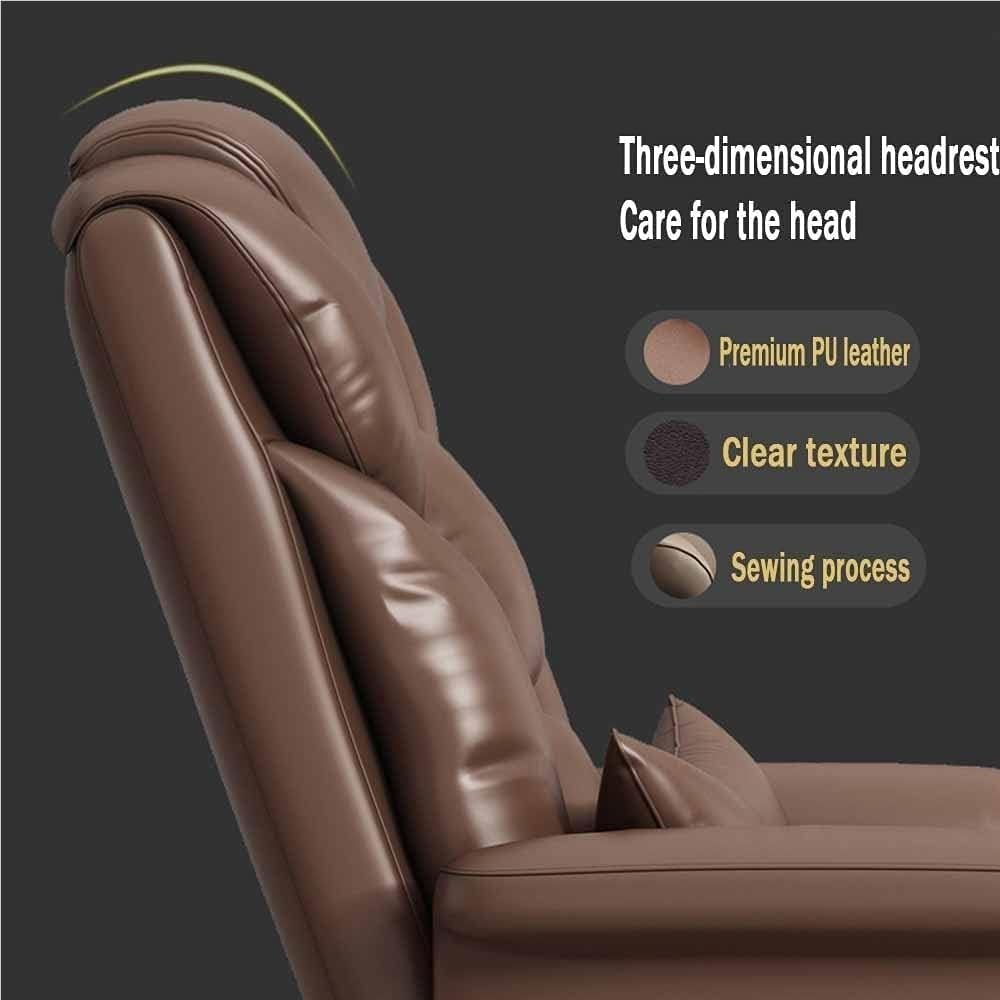 Executive Office Chair Sofa Seat One-Piece Armrest Backrest 145 Tilt with Lumbar Pillow and Footrest Study Lounge Chairs for Reception Meeting Room