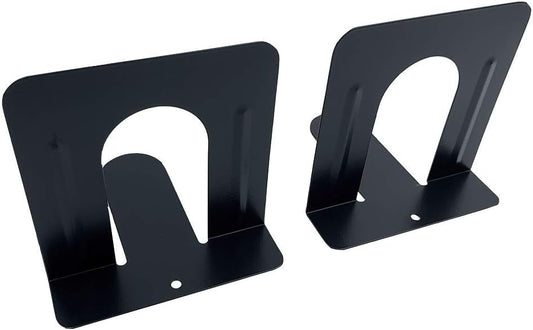 Huron Steel Non-Skid Metal Book Ends for Shelves Heavy Duty Bookends, Black, Pair (1/3/8/20/80 pr) (1)