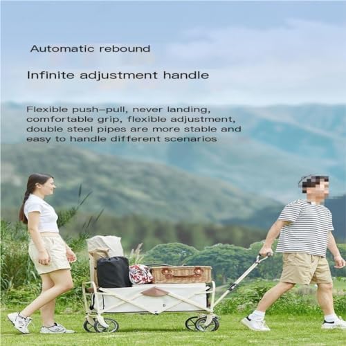 Portable Camping Cart,Outdoor Beach Camping Trolley Cart with Foldable Table Hand Pulled Design Portable Sports Stall Cart for Outdoor Activities