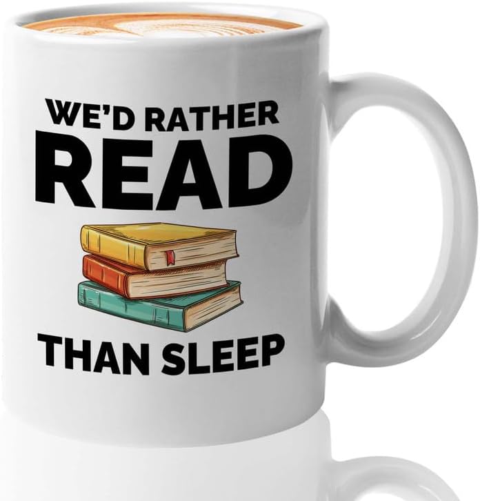 Book Lover Coffee Mug 11oz White - Read than sleep - Gift For Poets Bookish People Bibliophile Librarian Book Club Reader